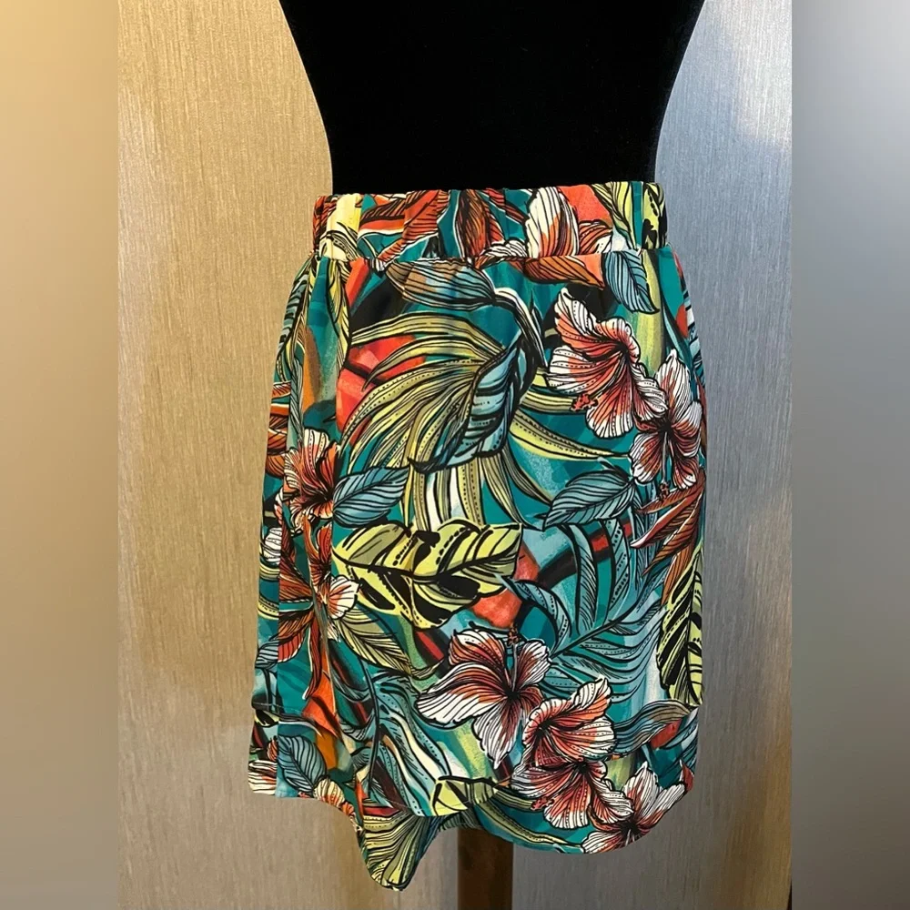 LOFT Hawaiian Tropical Floral Tiered Skirt size XS - Picture 2 of 12